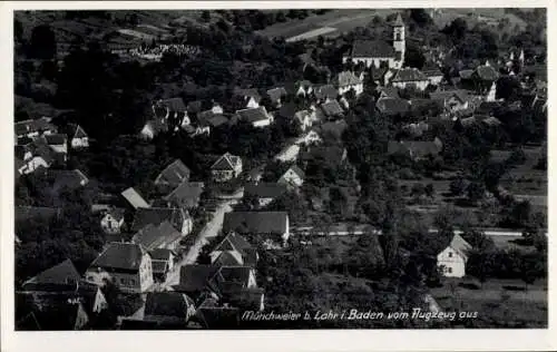 Ak Münchweier Ettenheim in Baden, Fliegeraufnahme