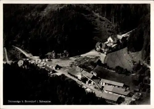 Ak Steinasäge Bonndorf im Schwarzwald, Fliegeraufnahme, Gasthaus zur Steinasäge