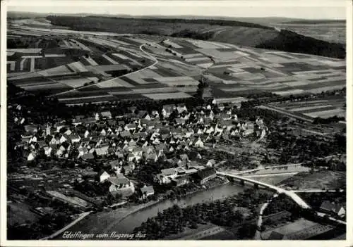 Ak Edelfingen Bad Mergentheim in Tauberfranken, Fliegeraufnahme