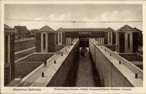 Ak Anderten Hannover in Niedersachsen, Hindenburg-Schleuse