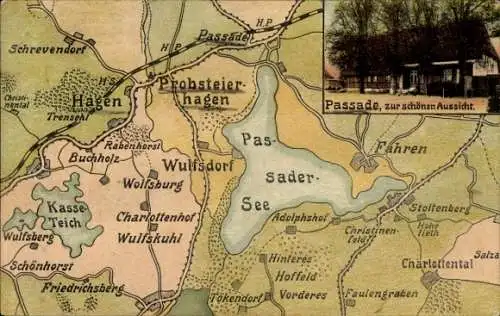 Landkarten Ak Passade Schleswig Holstein, Zur schönen Aussicht