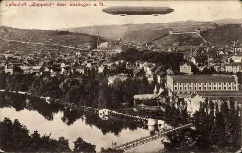 Ak Esslingen am Neckar, Luftschiff LZ 127 Graf Zeppelin, Fabrik