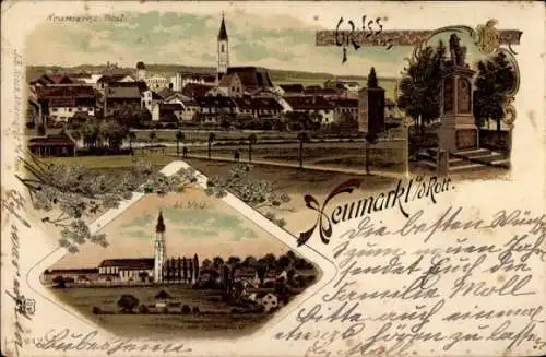 Litho Neumarkt Sankt Veit an der Rott Oberbayern, Gesamtansicht