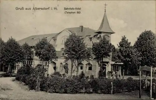 Ak Albersdorf in Holstein Dithmarschen, Bahnhofshotel