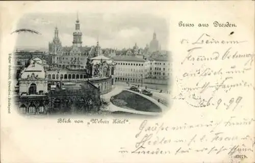 Ak Dresden, Gesamtansicht, Webers-Hotel