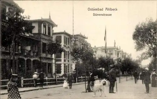 Ak Ostseebad Ahlbeck Heringsdorf auf Usedom, Hotels, Dünenstraße