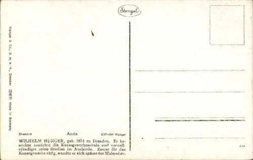 Künstler Ak Hunger, Anita, Kopftuch, Stengel, Nr. 29469