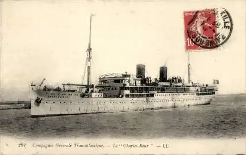 Ak Dampfschiff Charles Roux, CGT, French Line, Transatlantique en Alger