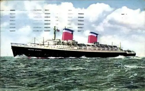 Ak Passagierdampfer SS United States, United States Lines, USL