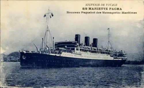 Ak Paquebot SS Mariette Pacha, Messageries Maritimes, MM