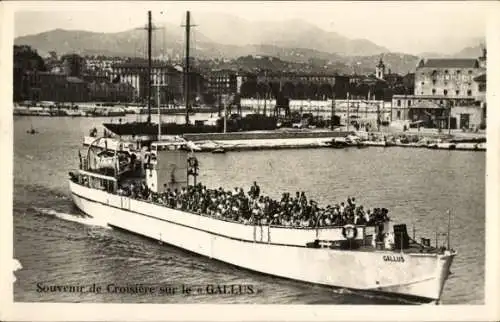 Ak Souvenir de Croisiére sur le Gallus, Personen auf einem Ausflugsboot