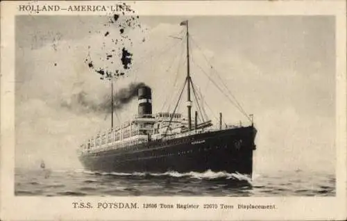 Ak Dampfer TSS Potsdam, Holland-America Line