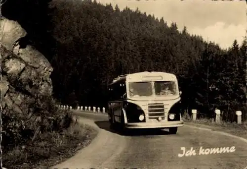 Ak Gruß von der Harzrundfahrt, Reisebus