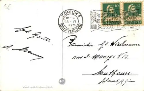 Ak Zürichsee, Salondampfer Helvetia,Flaggen, Alpen,Boot