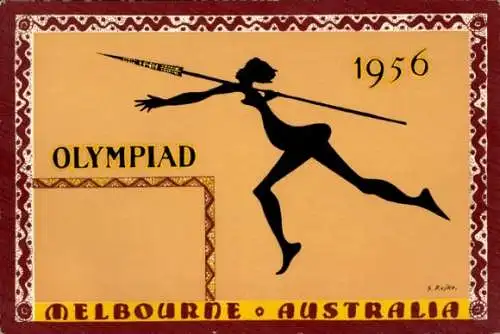 Künstler Ak Rajko, S., Melbourne Australien, Olympia, Olympische Spiele 1956, Speerwerferin