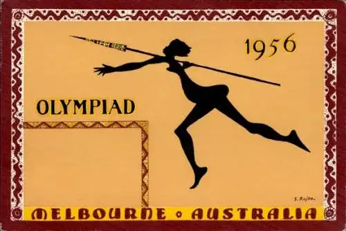 Künstler Ak Rajko, S., Melbourne Australien, Olympia, Olympische Spiele 1956, Speerwerferin