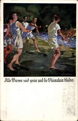 Künstler Ak Amtsberg, Otto, Deutsche Turnerschaft, Frei und unerschütterlich