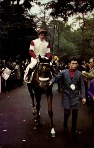 Ak Pferderennsport, Dezember 1967, Postillon, Jockey, Jean Claude Destaint