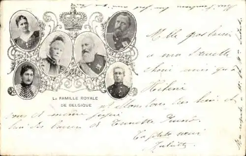 Ak Famille Royale de Belgique, Belgisches Königshaus, Leopold II, Marie Henriette