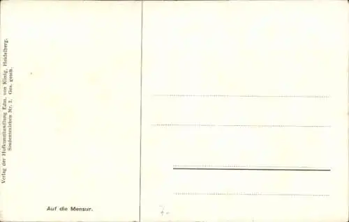 Studentika Künstler Ak Mühlberg, Georg, Auf die Mensur