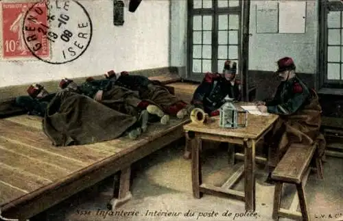 Ak Infanterie, Intérieur du poste de police, des soldats