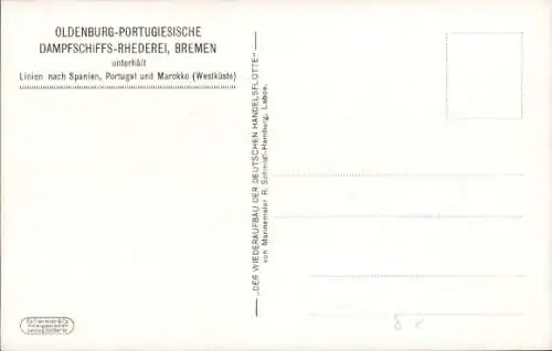Künstler Ak Schmidt, R., OPDR, Dampfschiff vor Anker, Ausbooten