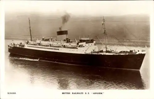 Ak Dampfschiff SS Arnhem, British Railways