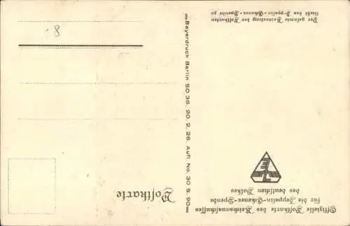 Künstler Ak Amtsberg, Otto, Zeppelin Eckener Spende, winkender Mann, Luftschiff