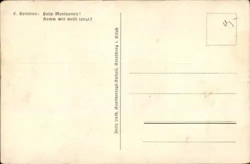 Künstler Ak Spindler, C., Tanzende Paare in Elsässer Tracht