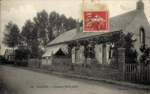 Ak Cloyes sur le Loir Eure et Loir, Avenue de la Gare