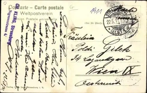 Ak Straßburg Elsaß Bas Rhin, Hauptpostamt, Hotel des postes