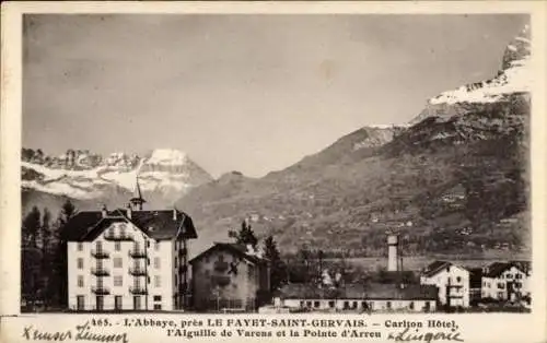 Ak Le Fayet Saint Gervais les Bains Haute Savoie, Carlton Hotel, Pointe d'Arreu