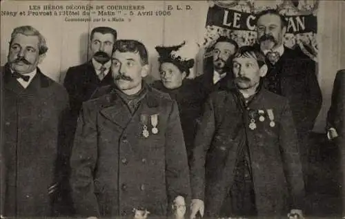 Ak Courrières Pas de Calais, Die Minenkatastrophe, Grubenunglück 1906, Neny und Pruvost