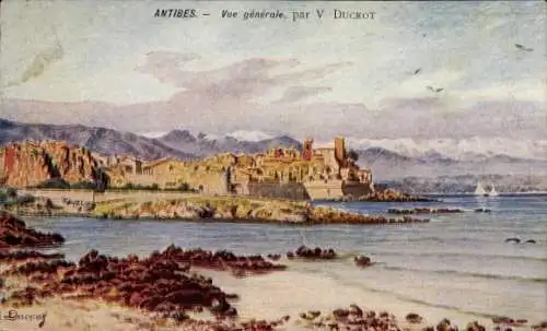 Künstler Ak Ducrot, V., Antibes Alpes Maritimes, Gesamtansicht