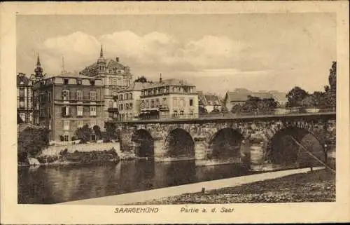 Ak Sarreguemines Saargemünd Lothringen Moselle, Saar, Brücke