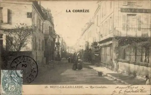 Ak Brive la Gaillarde Corrèze, Rue Gambetta