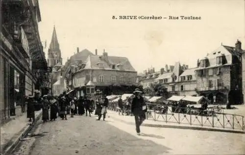 Ak Brive la Gaillarde Corrèze, Rue Toulzac