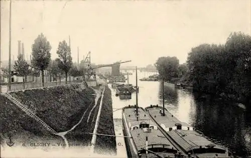 Ak Clichy Hauts de Seine, Blick von der Brücke aus