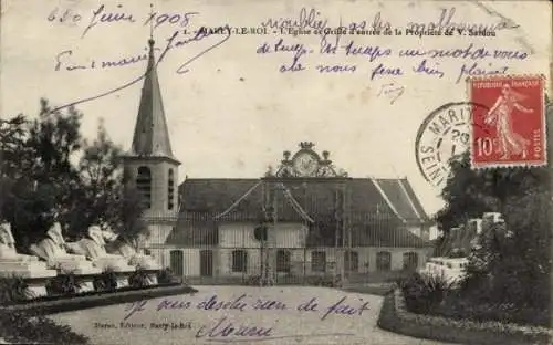 Ak Marly le Roi Yvelines, Eigentum von Herrn Victorien Sardou, Kirche