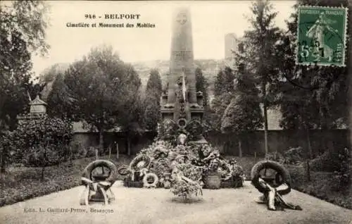 Ak Belfort Beffert Beffort Territoire de Belfort, Friedhof, Monument des Mobiles