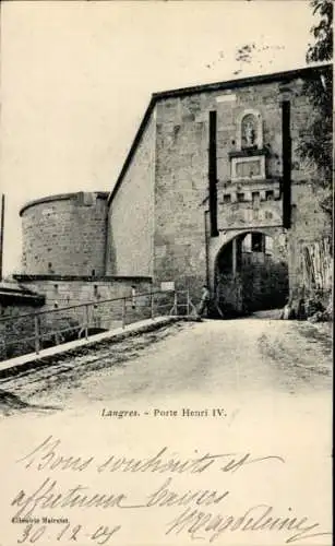 Ak Langres Haute Marne, Porte Henri IV