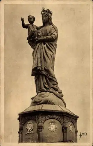 Ak Le Puy en Velay Haute Loire, Statue von Notre Dame de France