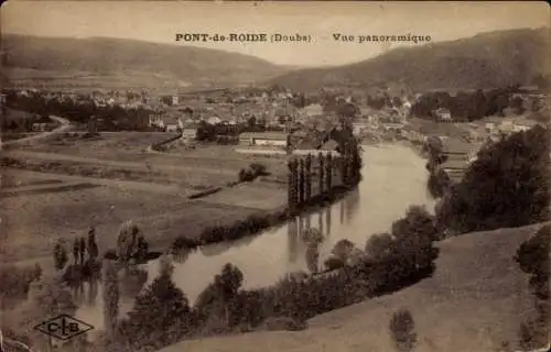 Ak Pont de Roide Doubs, Panoramablick