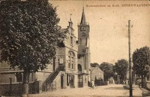 Ak Heerewaarden Heerewarden Gelderland, Rathaus, Kirche