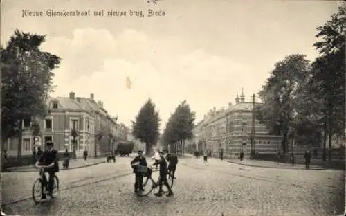 Ak Breda Nordbrabant Niederlande, Nieuwe Ginnekenstraat, neue Brücke