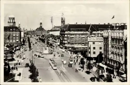 Ak København Kopenhagen Dänemark, Vesterbros Passage, Straßenbahnen, Hotel Astoria