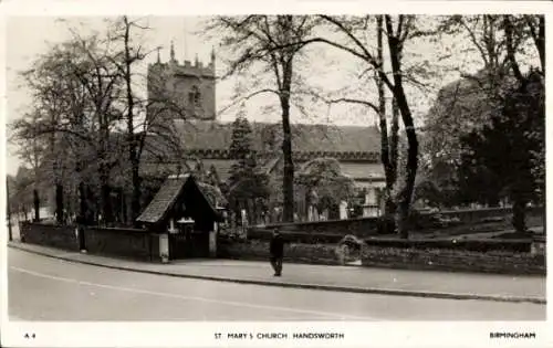 Ak Handsworth Birmingham England, St Marys Church