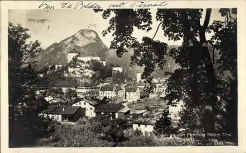 Ak Kufstein in Tirol, Durchblick vom Pendling auf den Ort