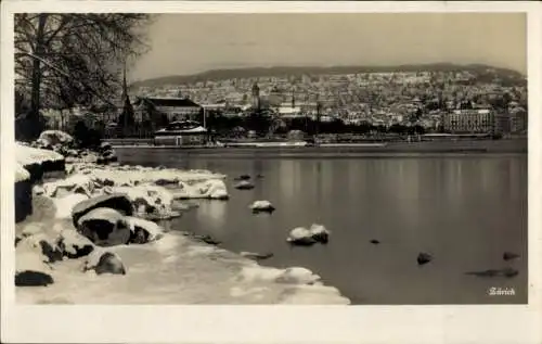 Ak Zürich Stadt Schweiz, Winterpanorama der Stadt