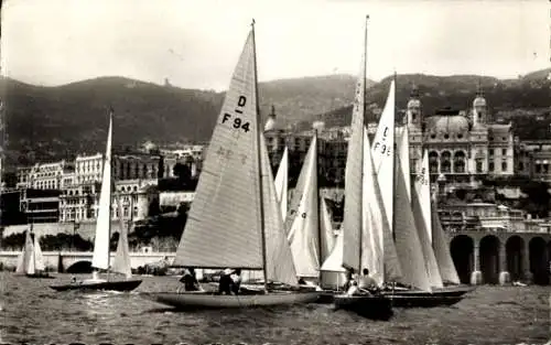 Ak Monte-Carlo Monaco, Start der Regatten vor dem Casino